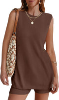 Sleeveless Sweater Lounge Set Women - Casual Vacation 2-Piece
