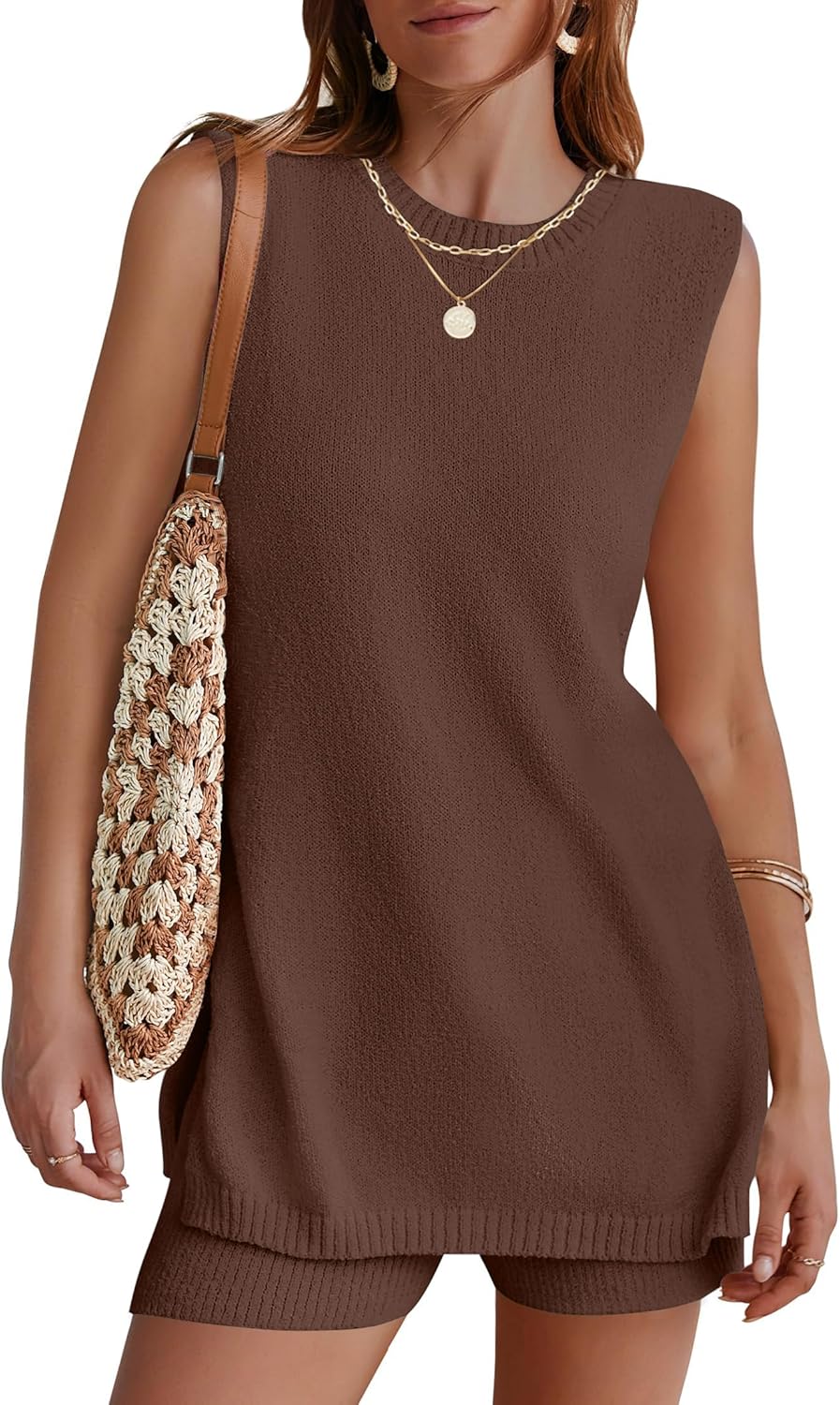 NENONA Women's Summer Sleeveless Sweater Lounge Sets for Travel