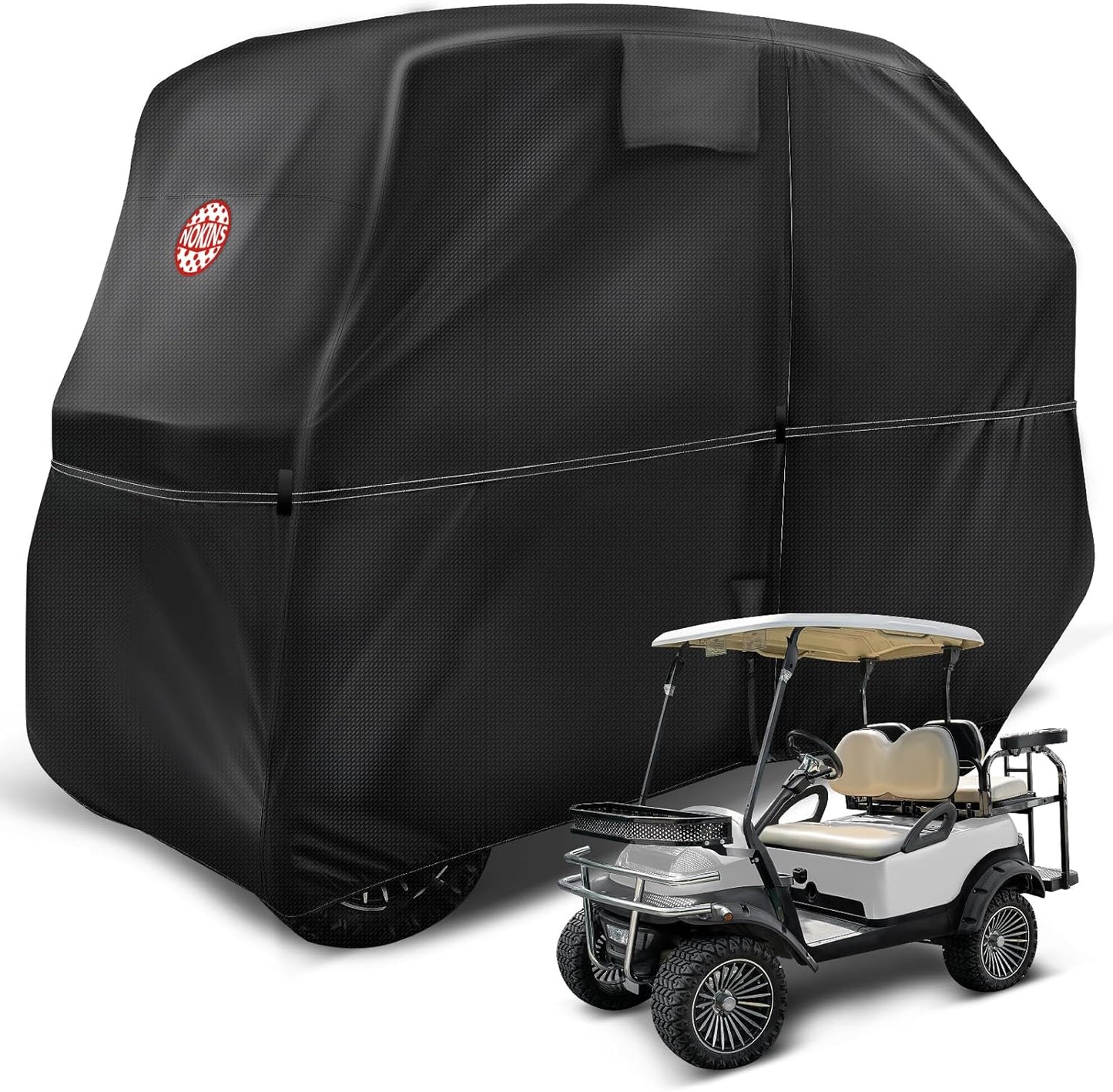 NOKINS Waterproof Golf Cart Cover - Protects from Wind & Rain