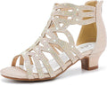 Little Girls Glitter Open Toe High Heels for Formal Events