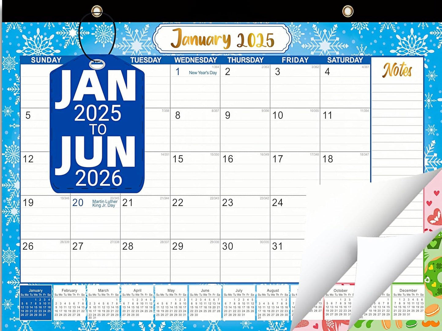 2025-2026 Desk/Wall Calendar - Large, Organize Easily!