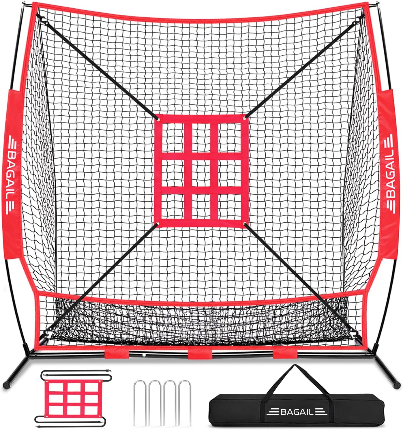 BAGAIL 7x7 ft Baseball & Softball Practice Net for Training