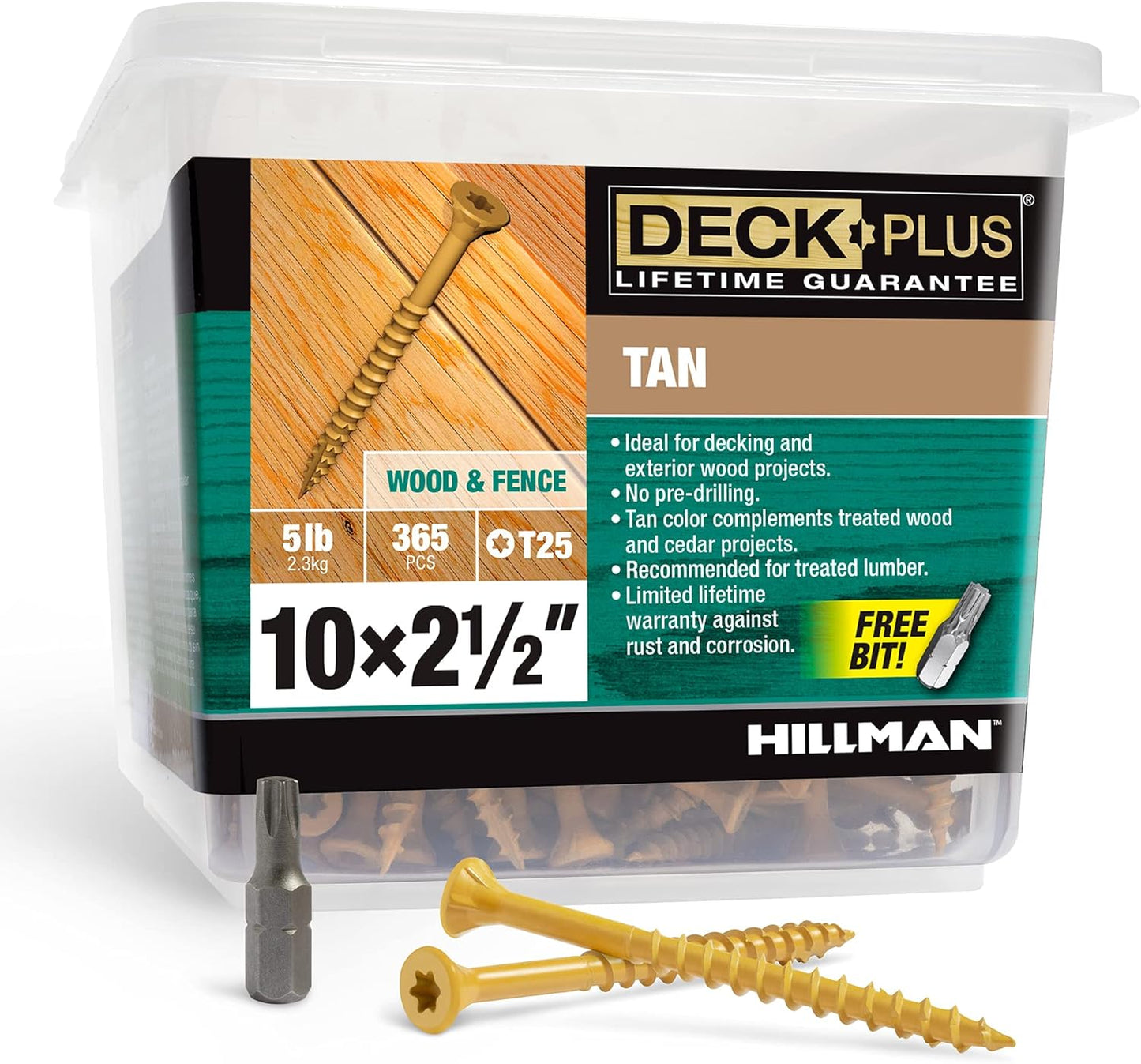 Deck Plus 2-1/2 Inch Epoxy Coated Exterior Wood Screws