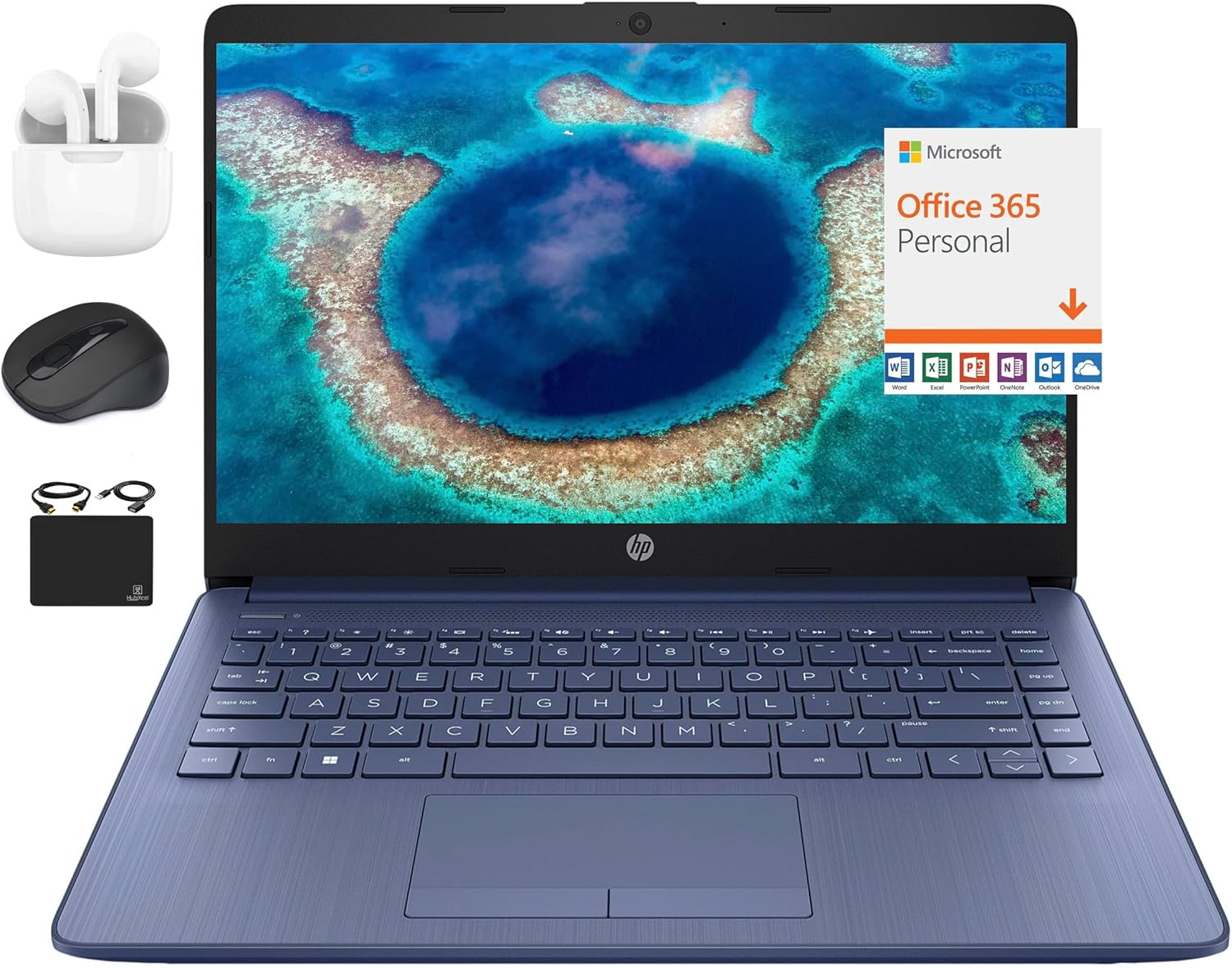 HP 14 HD Ultralight Thin Laptop with Quad-Core Intel Celeron