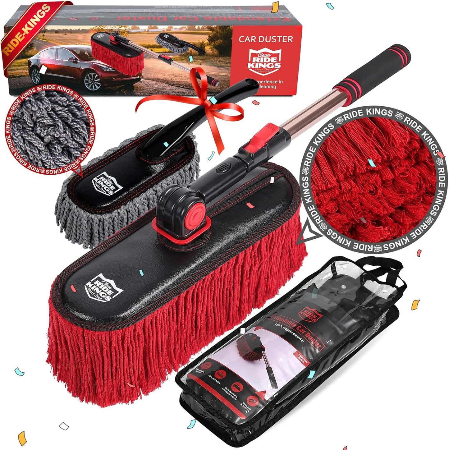 Car Duster Exterior Scratch Free with Extendable Handle for Easy Use