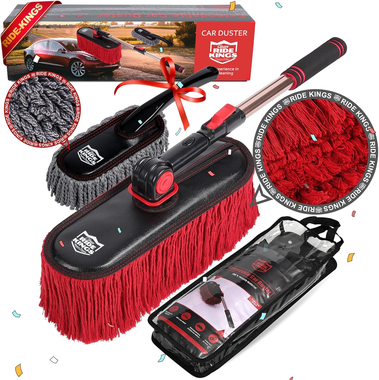 Car Duster Exterior Scratch Free with Extendable Handle for Easy Use
