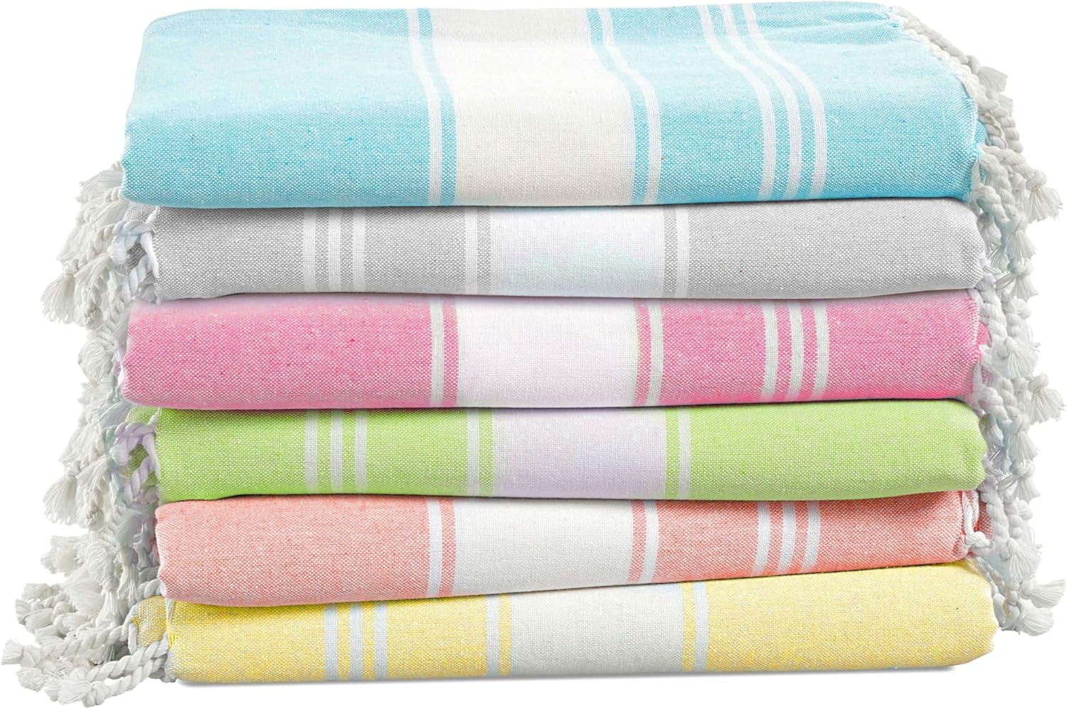 Oversized Turkish Towels Set of 6 for Beach and Travel Use