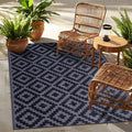 OLANLY Waterproof Outdoor Rug 4x6 ft - Reversible Black & Grey