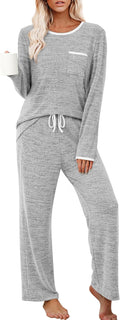 Womens Pajama Sets Long Sleeve Sleepwear - Soft Warm Two Piece Set