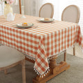 Laolitou Checkered Fall Tablecloth Rectangle 120in - Farmhouse Plaid