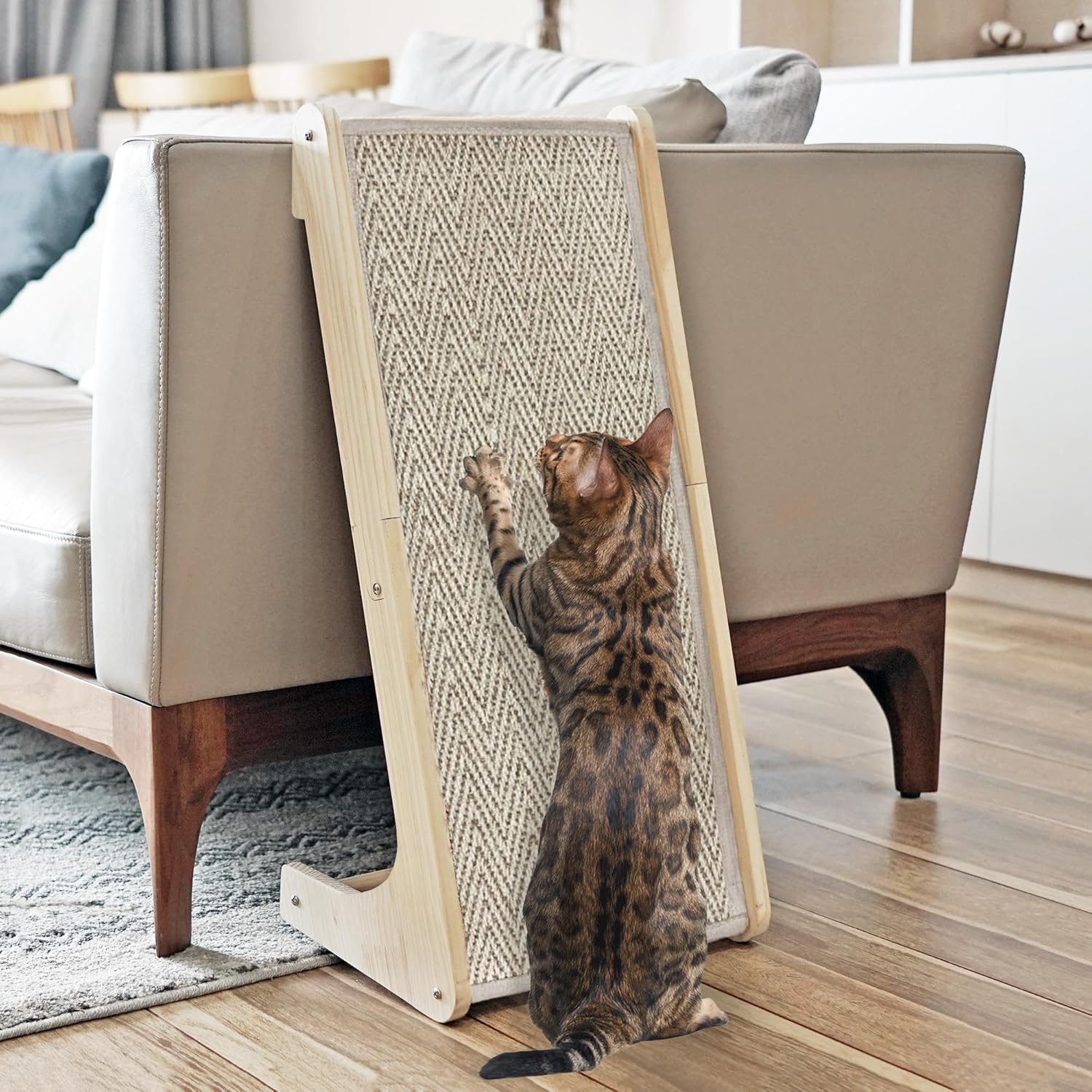 PETKARAY Cat Scratcher Ramp - Durable Sisal Scratch Pad for Cats