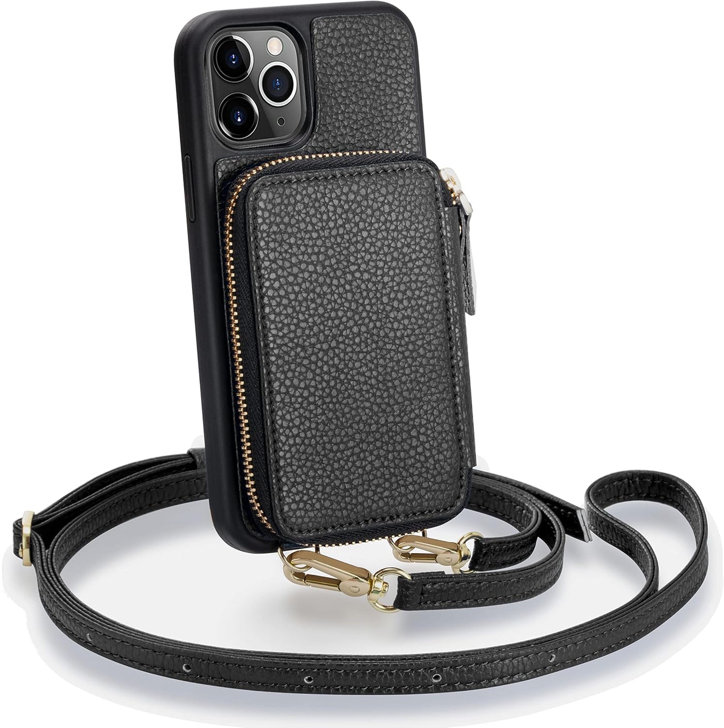 ZVE iPhone 11 Pro Wallet Case Crossbody with Card Holder