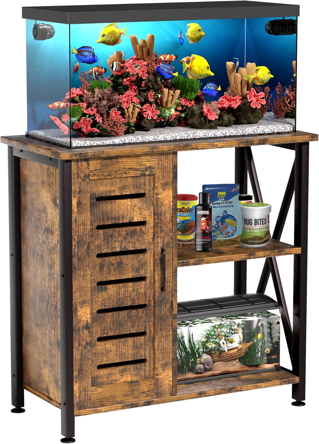 20-29 Gallon Fish Tank Stand with Cabinet Storage and Style
