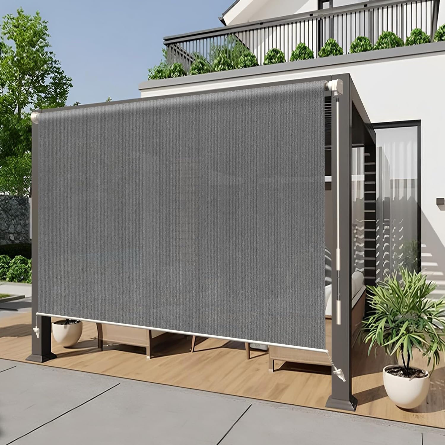 HENG FENG Outdoor Roller Shade for Patio and Porch Privacy