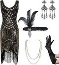 Coucoland Womens 1920s Flapper Sequin Beads Dress for Parties
