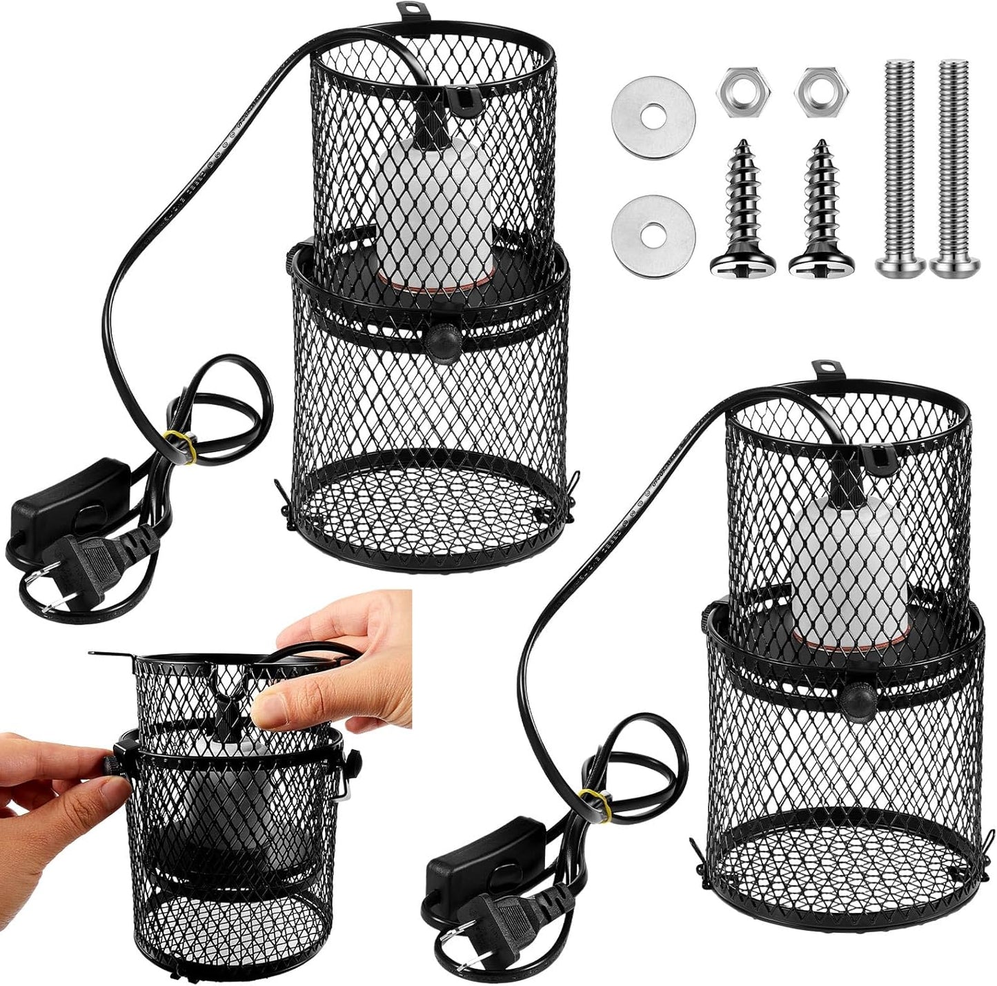 VIHOSE Retractable Reptile Heat Lamp Holder for Pets and Amphibians