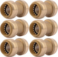 SharkBite 1 Inch Coupling Pack of 6 - Quick Push-to-Connect Repair