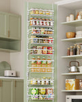 8-Tier Adjustable Over the Door Pantry Organizer - Space-Saving