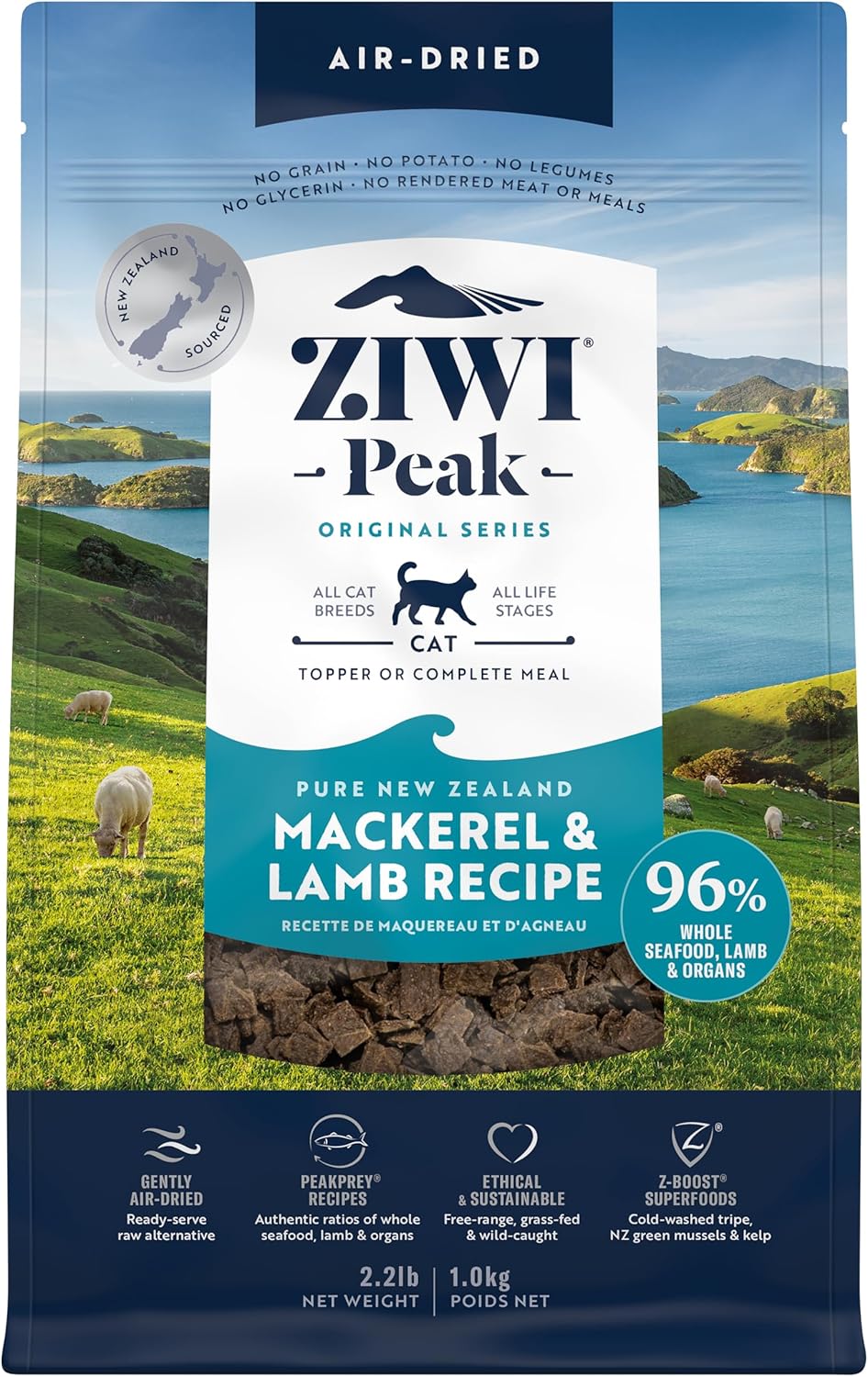 ZIWI Peak Air-Dried Cat Food Mackerel & Lamb for All Cats