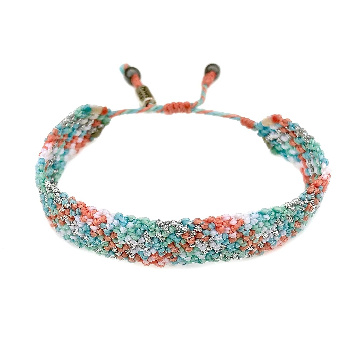 Pastel Boho Metallic Macrame Bracelet for Women - Handmade Jewelry