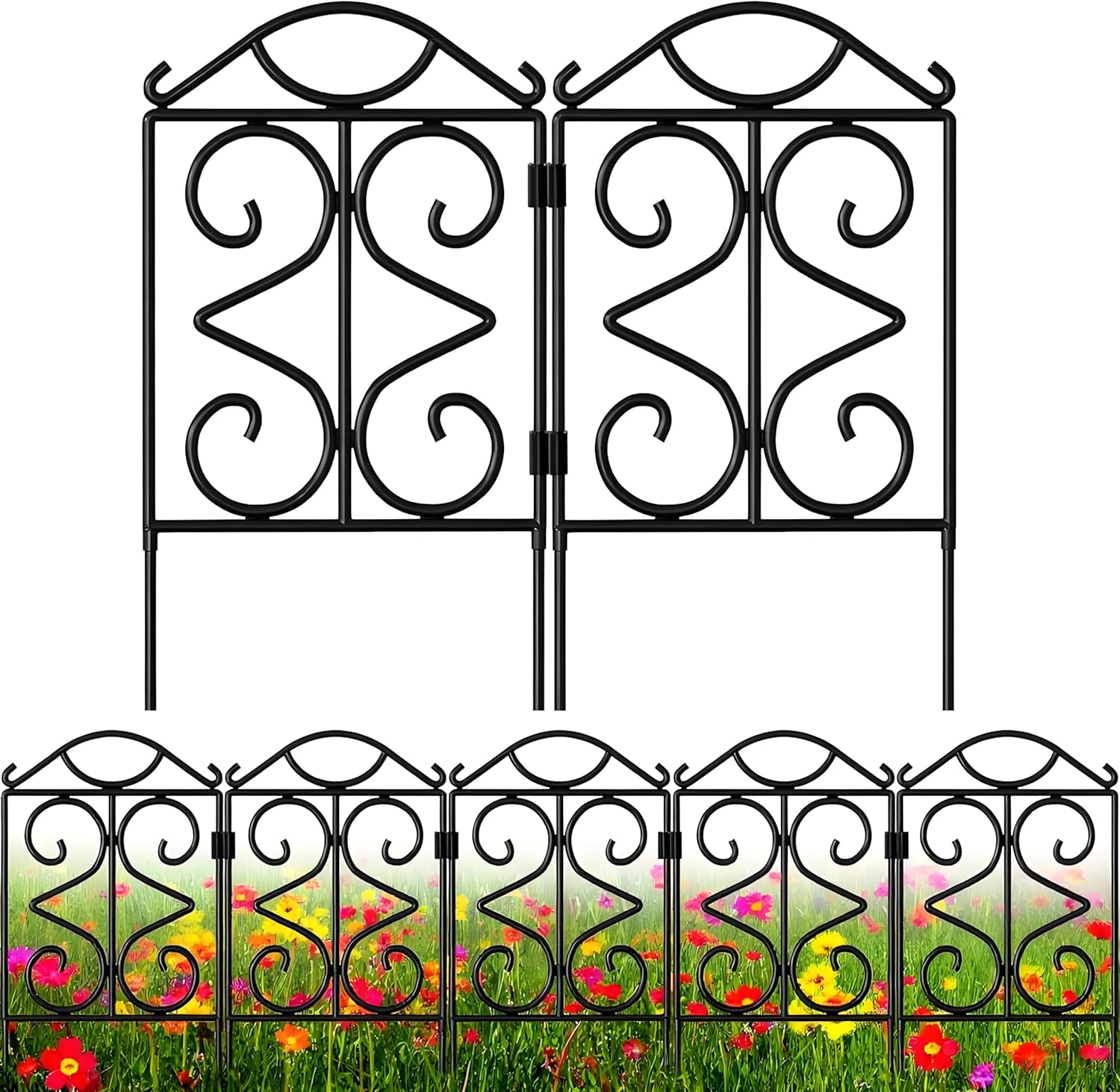 Decorative Garden Fences for Dogs - 10 Panels 24in High