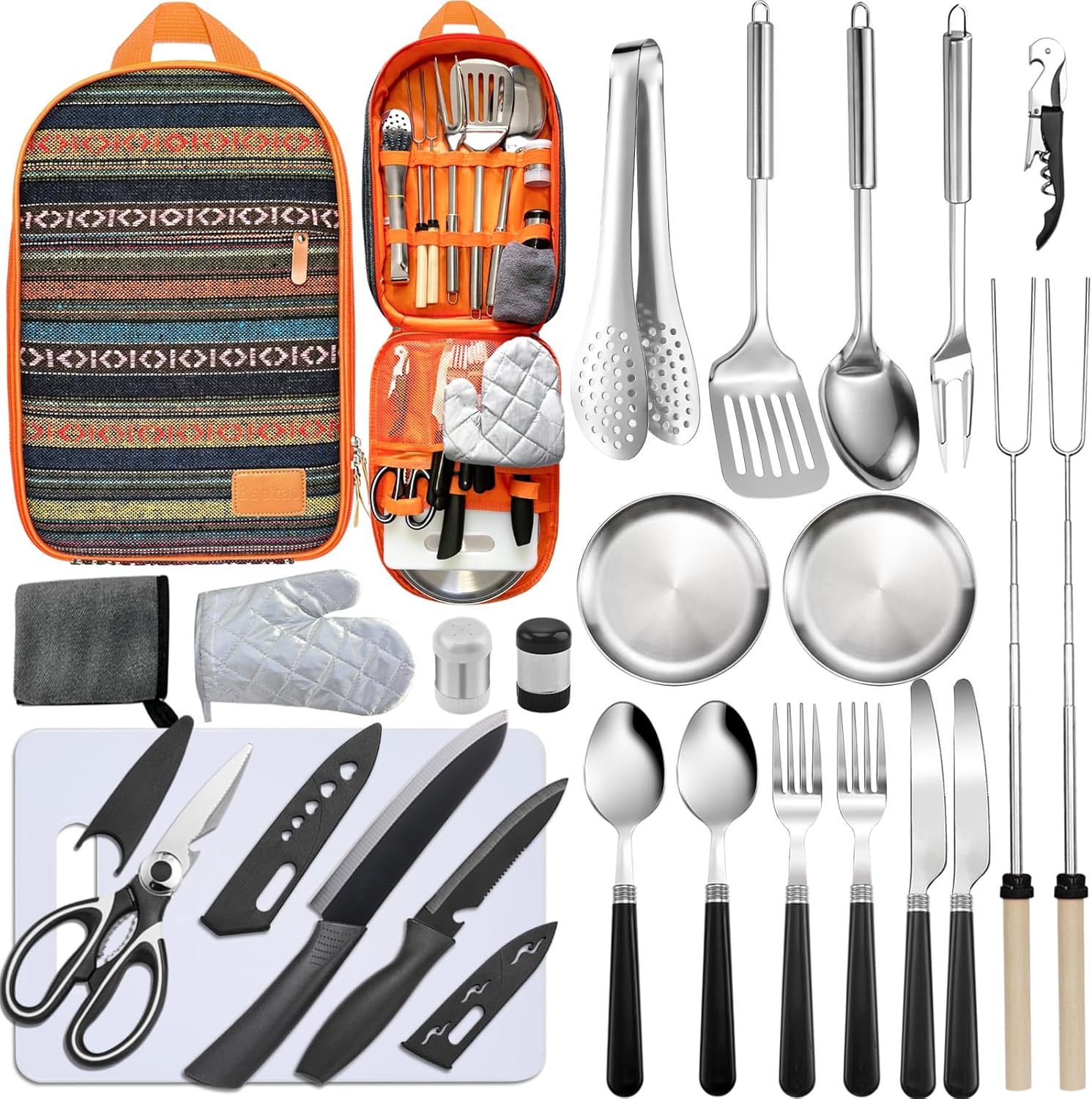 Camping Cooking Utensils Set for Camp Kitchen and Grilling