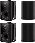 Herdio 4 Inch Outdoor Speakers with Bluetooth Amplifier - Weatherproof