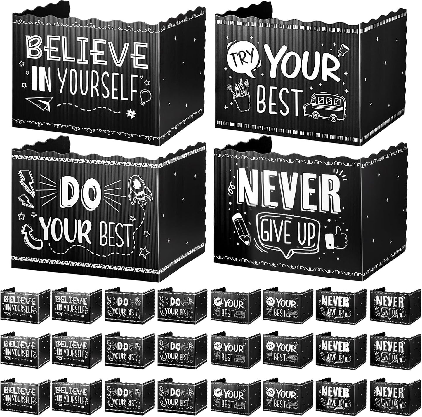24-Pack Privacy Folders for Students - Durable Plastic Dividers