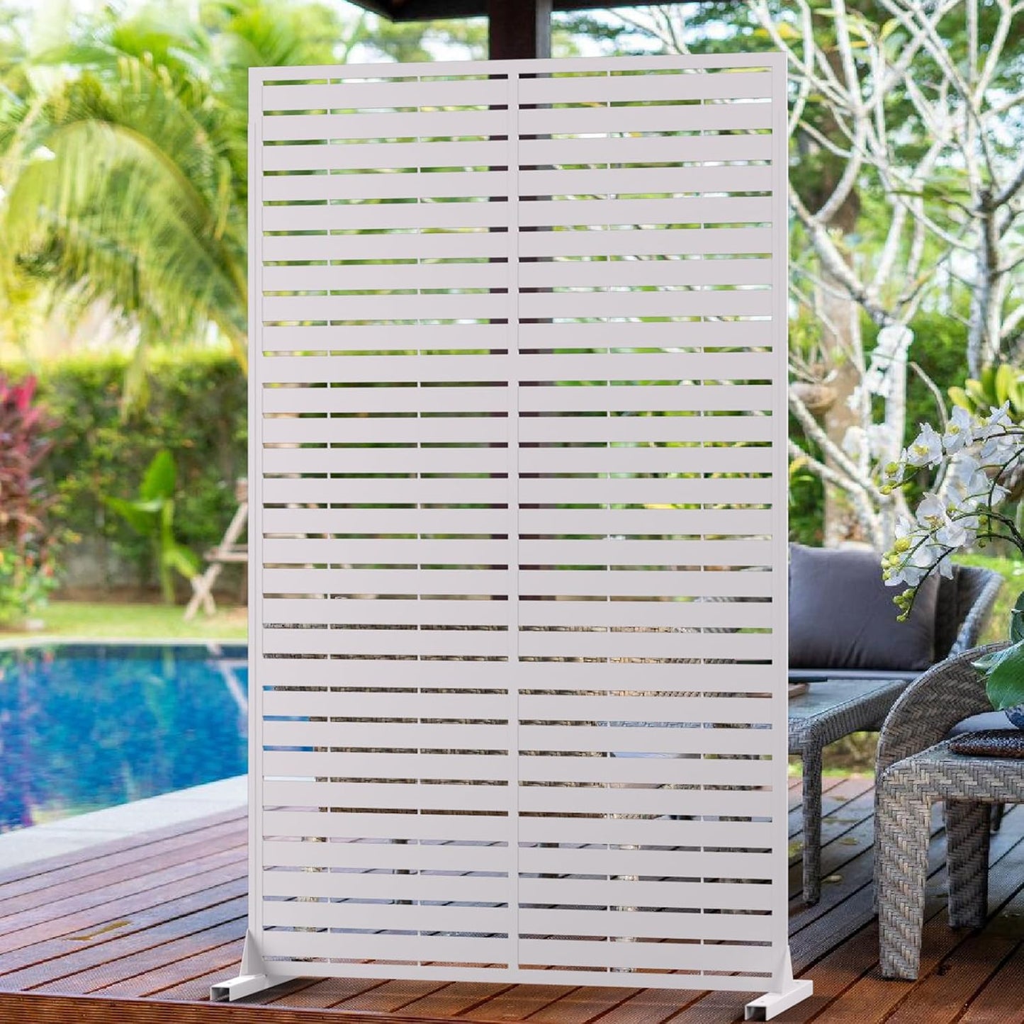 6FT Outdoor Metal Privacy Screen for Stylish Garden Dividers