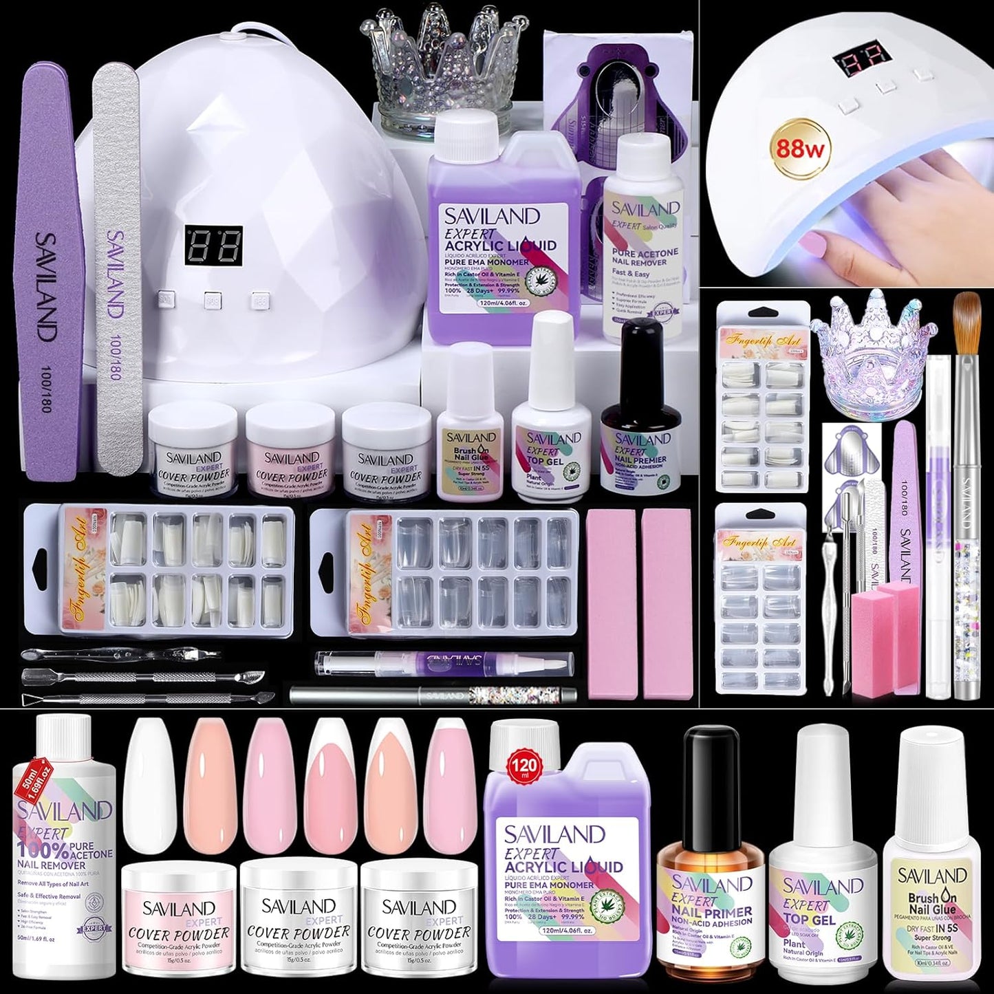 SAVILAND Plus Acrylic Nail Kit for Stunning DIY Nail Art
