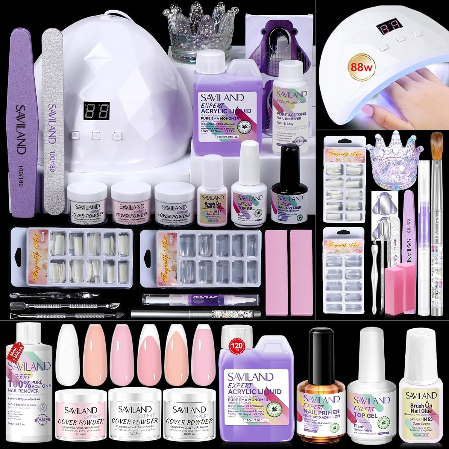 SAVILAND Plus Acrylic Nail Kit for Stunning DIY Nail Art