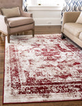 4 ft 1 in x 6 ft 1 in Burgundy Ivory Area Rug - Sofia