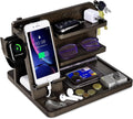 Nightstand Organizer Wood Phone Docking Station - Sleek Bedside