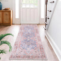Vintage Pink Hallway Runner Rug - Soft Non-Slip Kitchen Rug