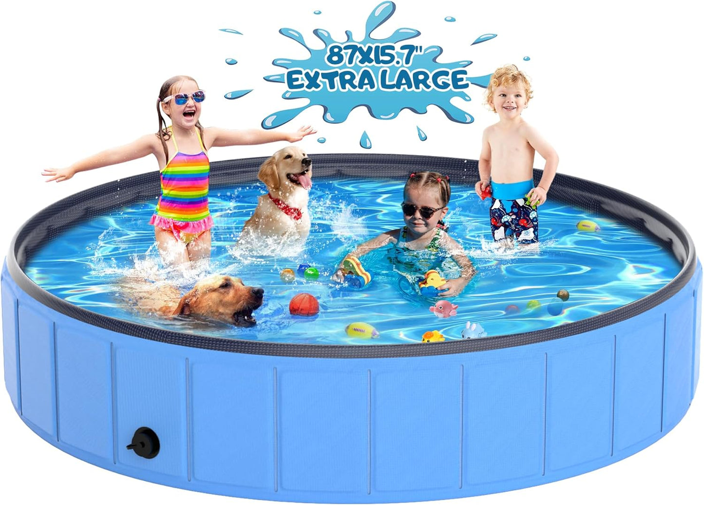 Large Foldable Dog Pool for Pets - Perfect for Summer Fun