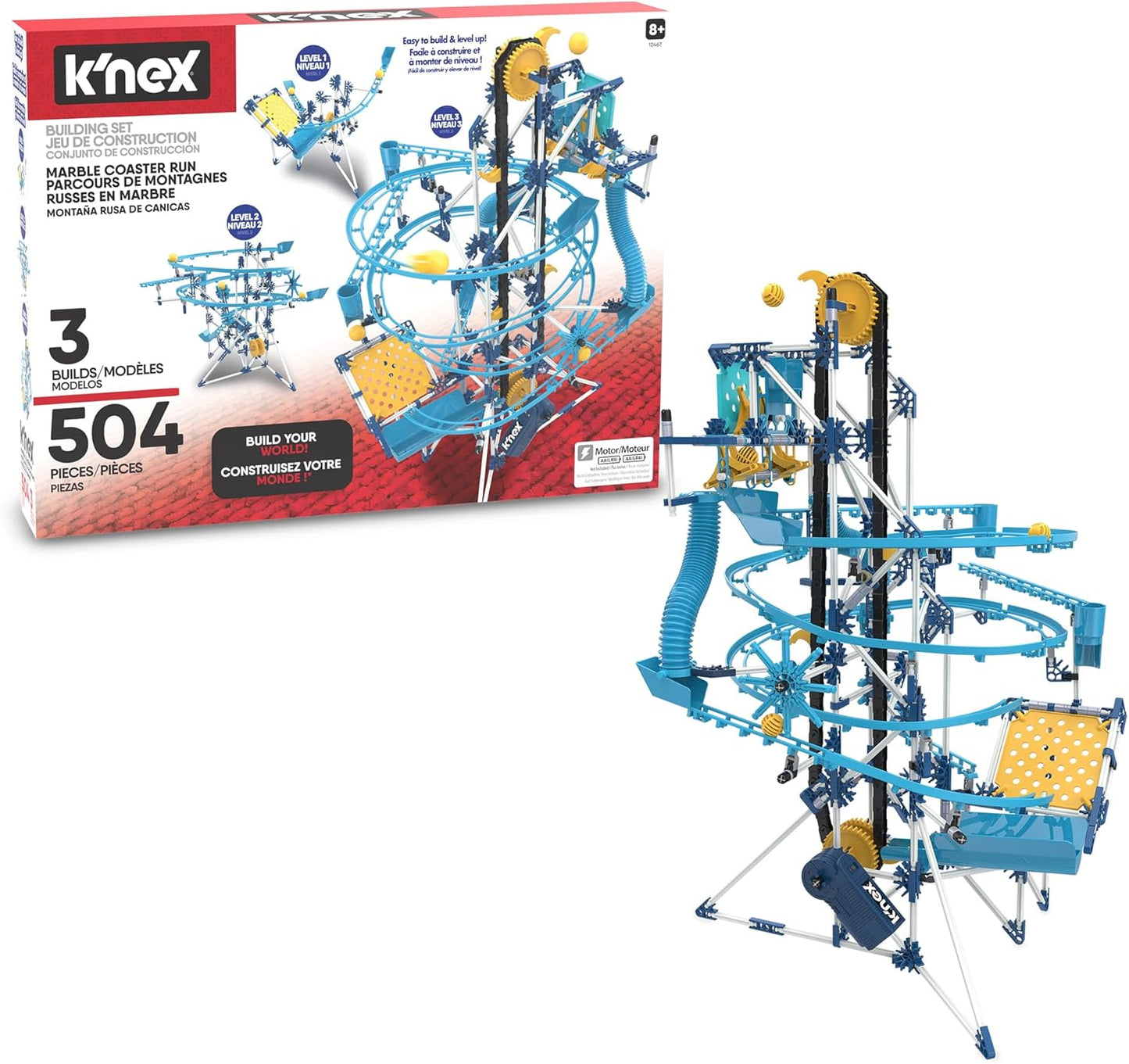 K'NEX Marble Coaster Run with Motor - 504 Pieces for Fun