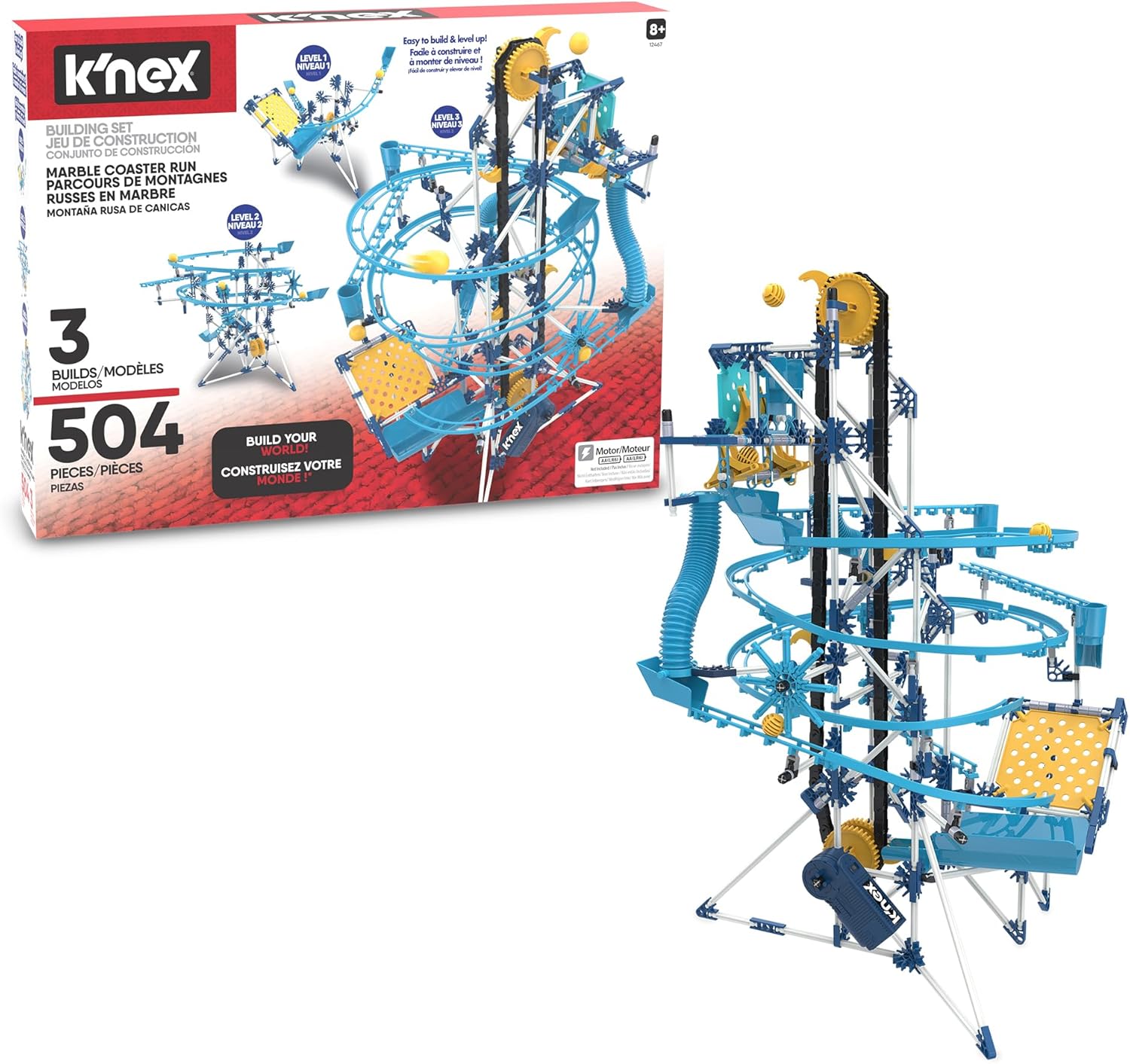 K'NEX Marble Coaster Run with Motor - 504 Pieces for Fun