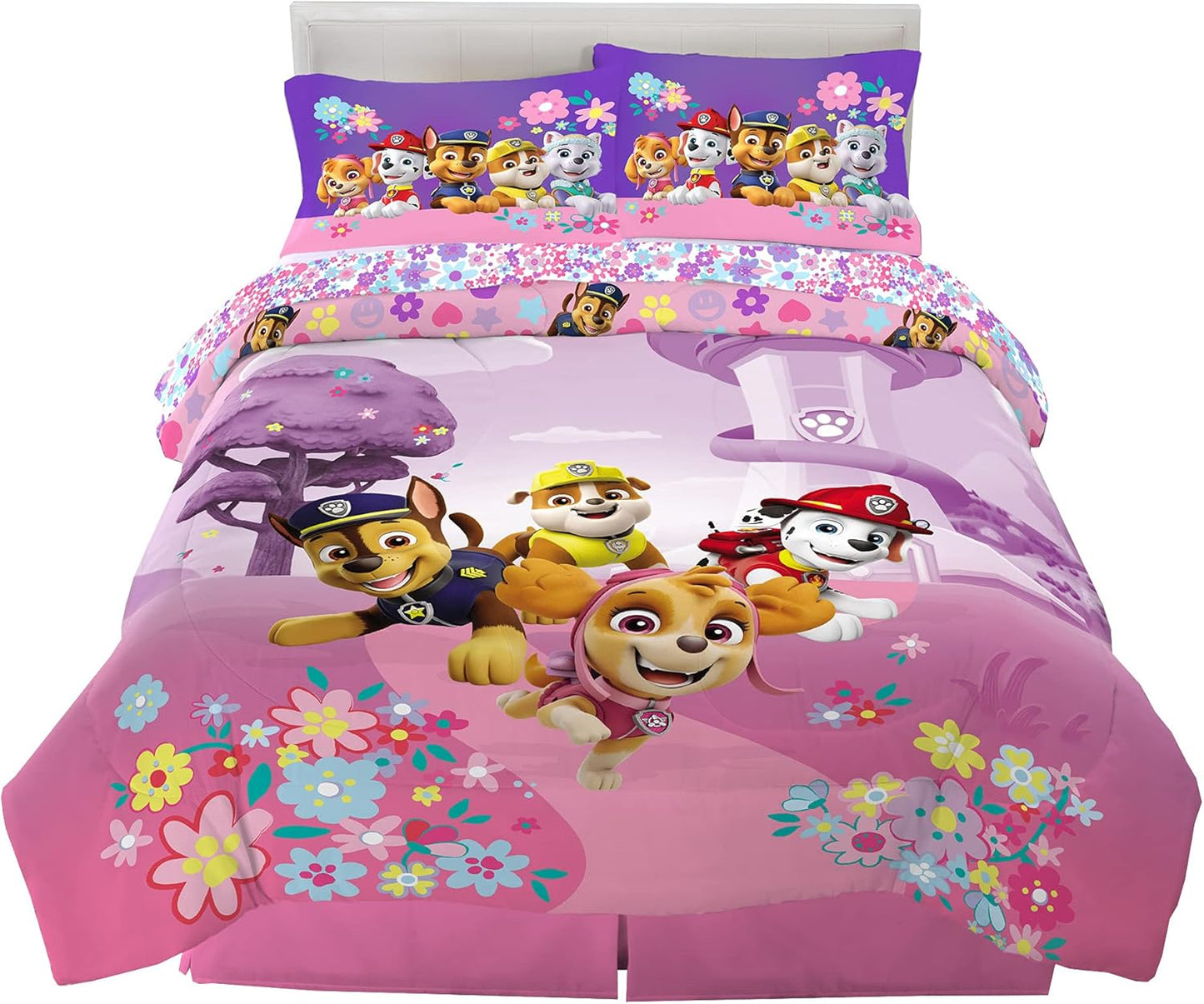 Paw Patrol Girls Bedding Set with Comforter and Sheets for Kids