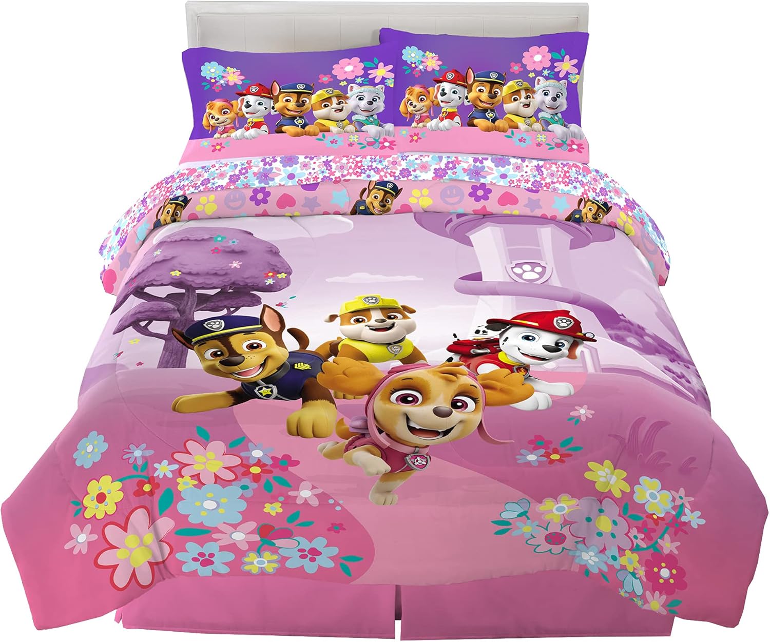 Paw Patrol Girls Bedding Set with Comforter and Sheets for Kids