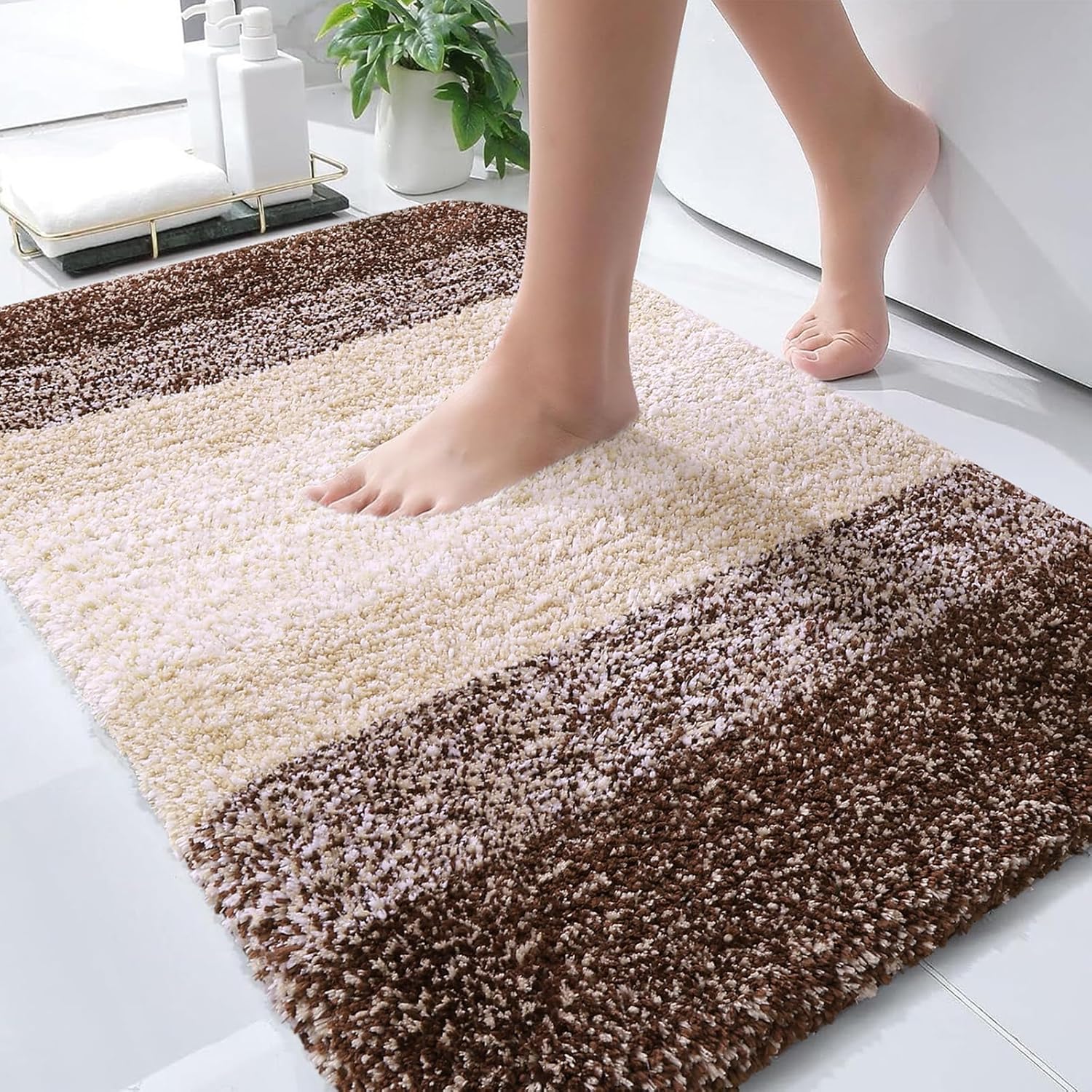 OLANLY Extra Soft Microfiber Bath Rugs Mat 34x21 for Comfort