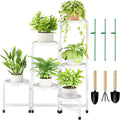 6 Tier Metal Plant Stand Indoor Rotatable Corner Shelf - Space Saving