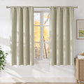 NICETOWN Beige Faux Linen Room Darkening Curtains 63 in - Cozy, Light