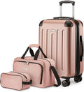 3-Piece Rose Gold Carry-On Luggage Set - Compact, Durable Travel