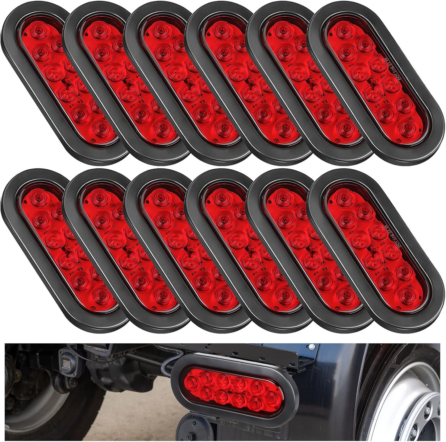 Yexiya 12 Pack Oval LED Trailer Light Kit for Safety and Visibility