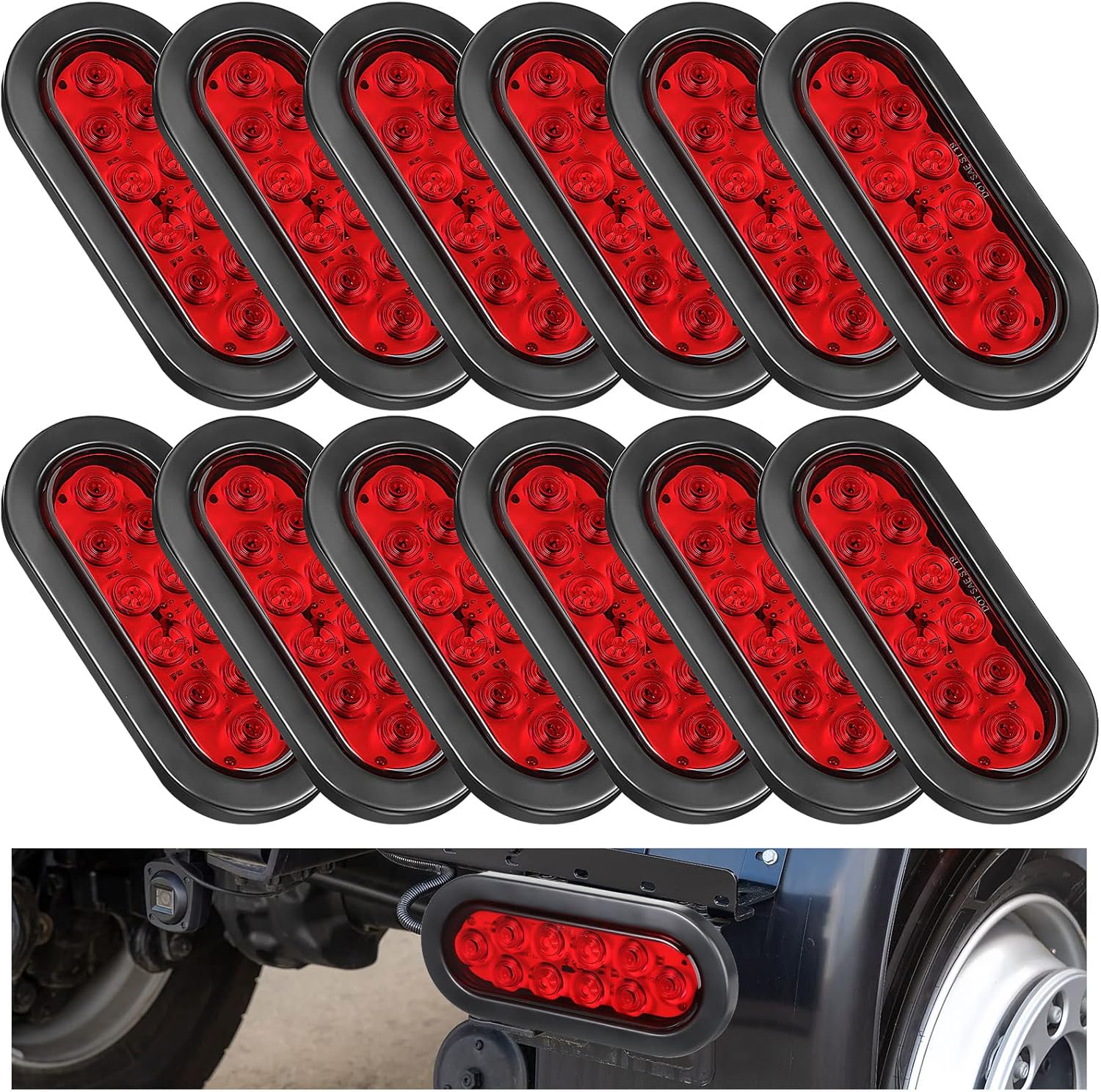 Yexiya 12 Pack Oval LED Trailer Light Kit for Safety and Visibility
