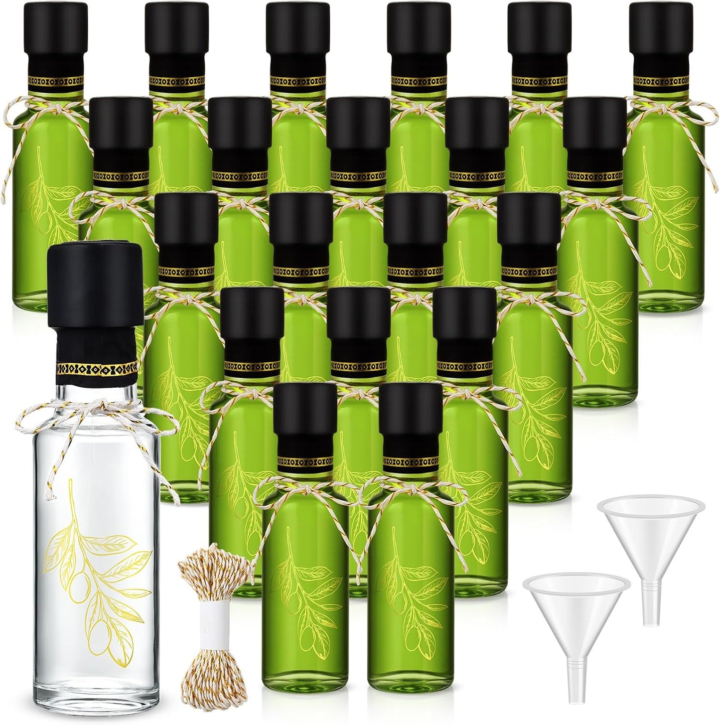 20 Pcs 4 oz Mini Glass Olive Oil Bottles for Kitchen Use