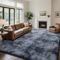 Fluffy Rug Shaggy Area Rug Mottling Dark Grey 6x9 - Ultra Soft