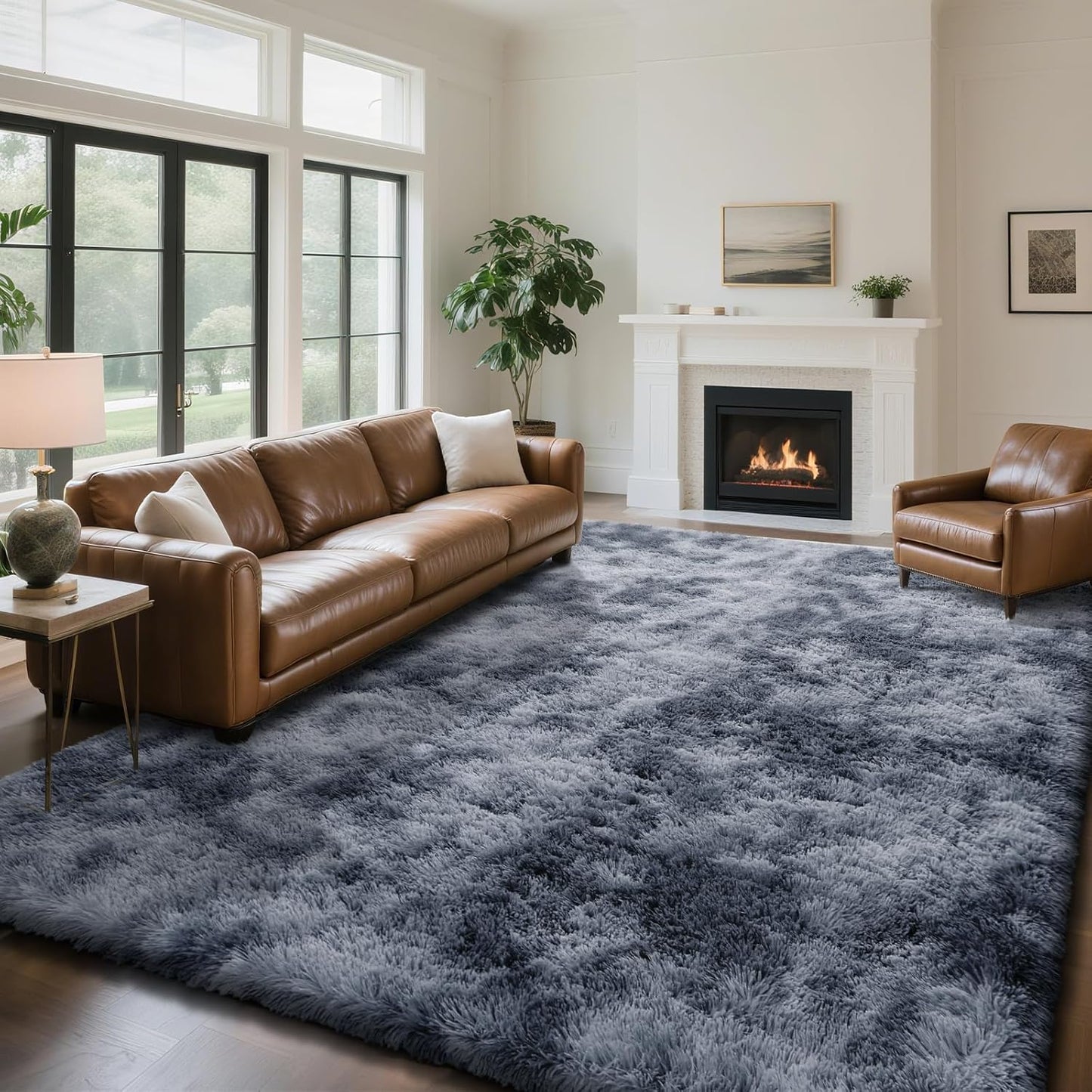Fluffy Rug Shaggy Area Rug for Living Room and Bedroom Decor
