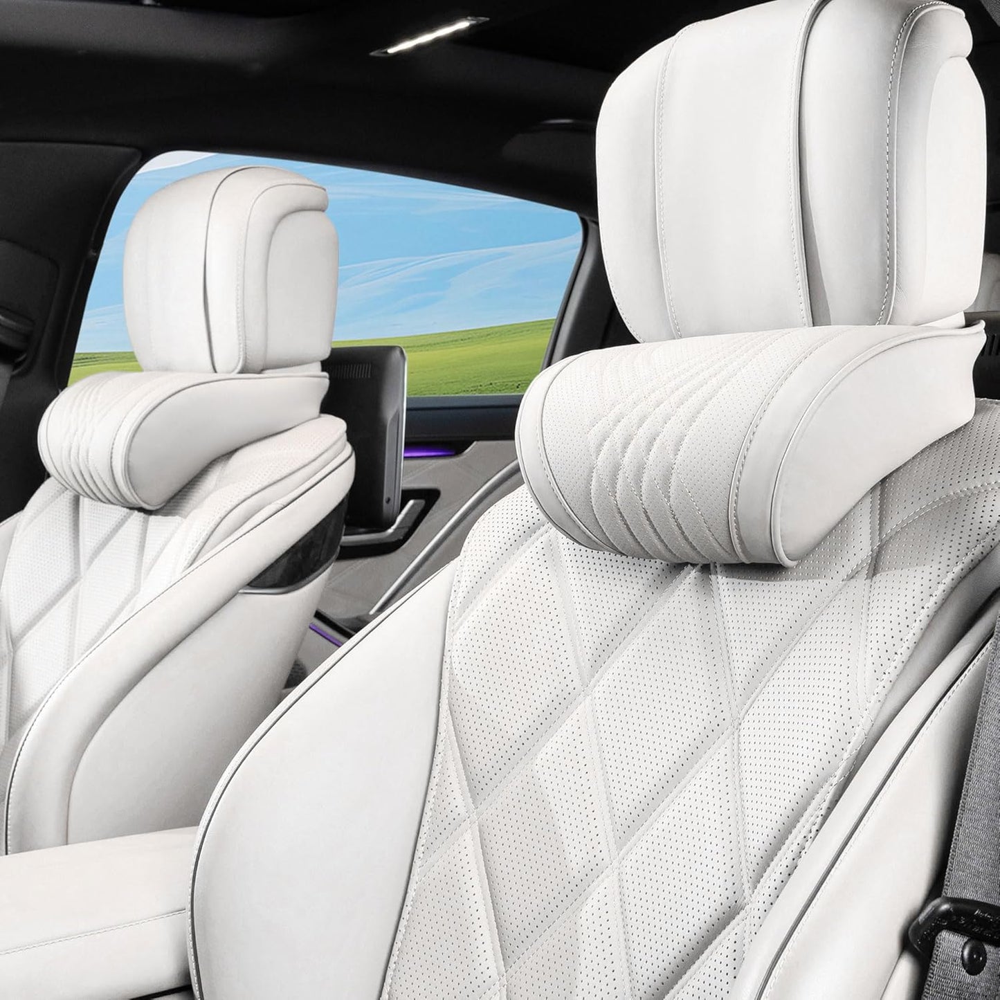 Car Headrest Memory Foam Neck Pillow for Driving Comfort