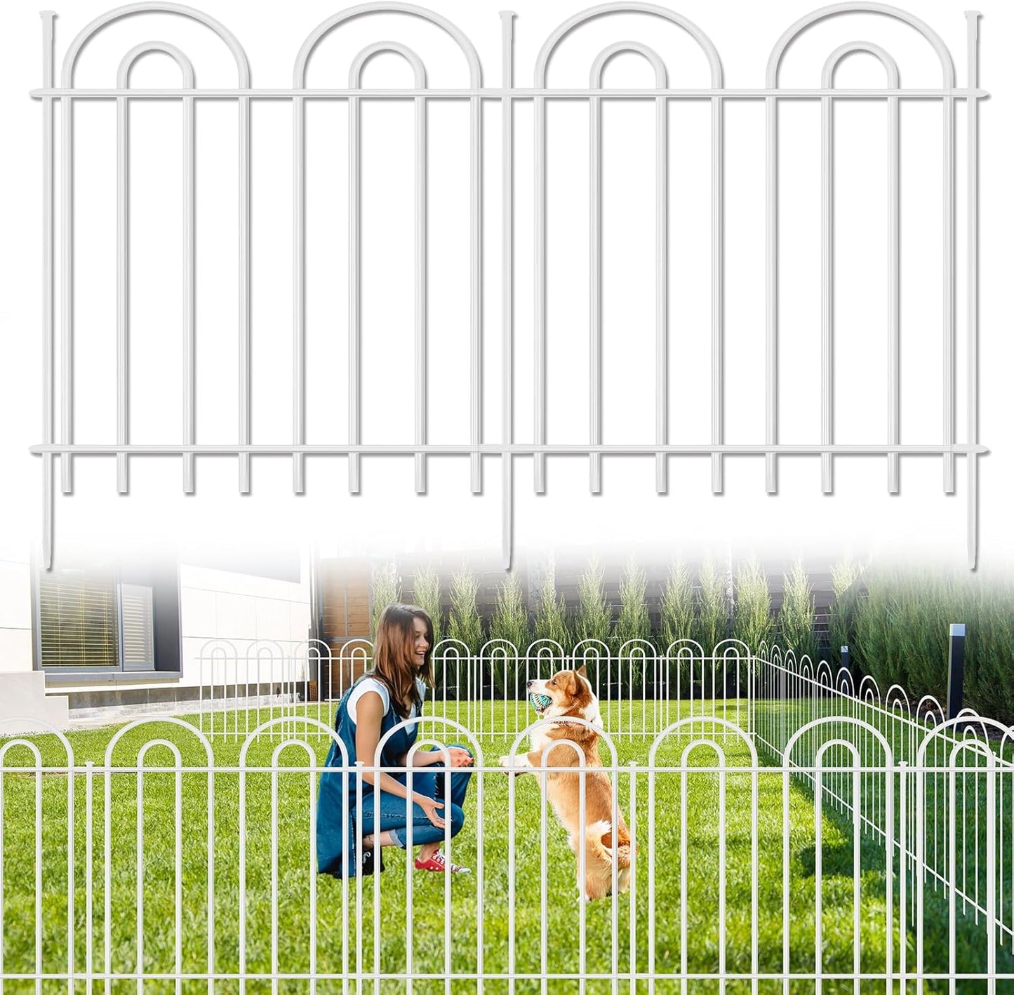 25 Panels Decorative Garden Fence for Yard and Patio Use